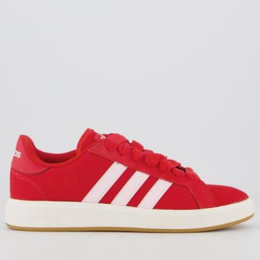 Imagem de Tênis Adidas Court Base Suede Feminino Vermelho, 37