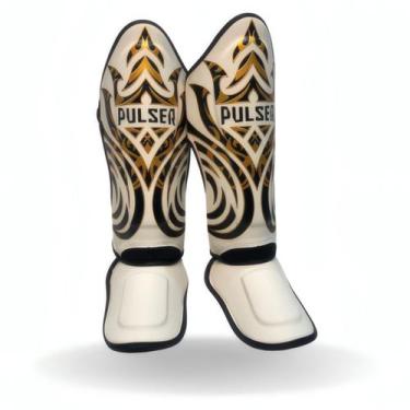 Imagem de Caneleiras Muay Thai 30mm Pamy Creamy Microfibra Articuladas Pulser Co