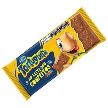Imagem de Kit Barra de Chocolate Ao Leite Com Confeitos Tortuguita Pacote 80g Do