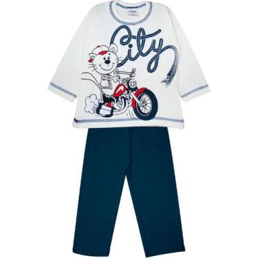 Imagem de Conjunto De Camiseta Moletom Infantil Menino Forrada Inverno - ANJO DA