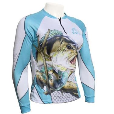 Imagem de Camiseta de Pesca EP Fishing II Feminina Tucuna Azul (+50UV), M