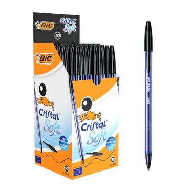 Imagem de BIC 921263 Canetas esferográficas de cristal macias não retráteis caixa preta com 50