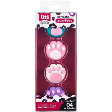 Imagem de Borracha Escolar Patinhas Purrfect Tris Holic com 4 Unidades - Tris