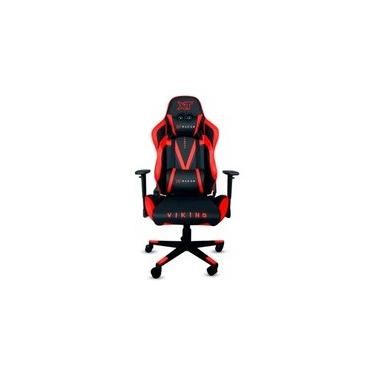 Imagem de Cadeira Gamer XT Racer Viking Series, Até 120Kg, Reclinável, Com Almofadas, Cilindro de Gás Classe 4, Couro PU, Preta e Vermelha - XTR-013