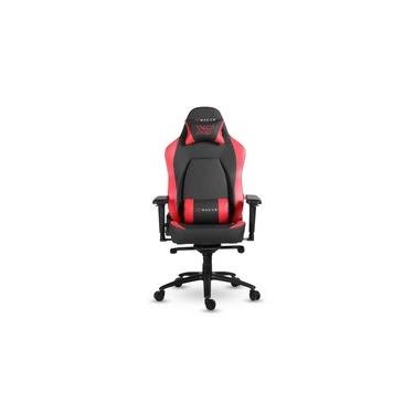 Imagem de Cadeira Gamer XT Racer Fire Gun, Até 130Kg, Reclinável, Com Almofadas, Cilindro de Gás Classe 4, Couro PU, Preta e Vermelha - XTR-027