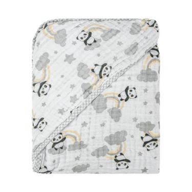 Imagem de Toalha Bebê Capuz Soft 70 cm x 70 cm com Viés 100% Algodão Bublim Cor:
