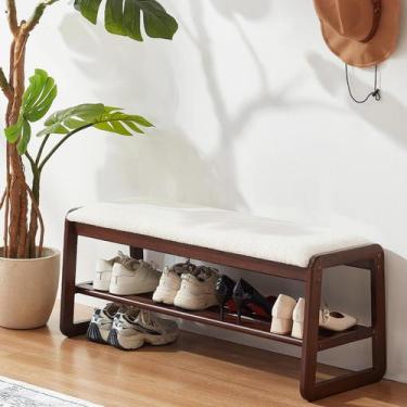 Imagem de Banco Organizador de Sapatos Achicsofar de 2 Níveis em Madeira 100x30x