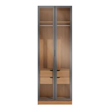 Imagem de Guarda-Roupa Modulado 2 Portas de Vidro 2 Gavetas 80cm x 52cm x 230cm 