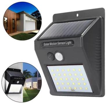 Imagem de Sensor Luz Led Carregador Solar Presença Arandela Balizador Parede - K