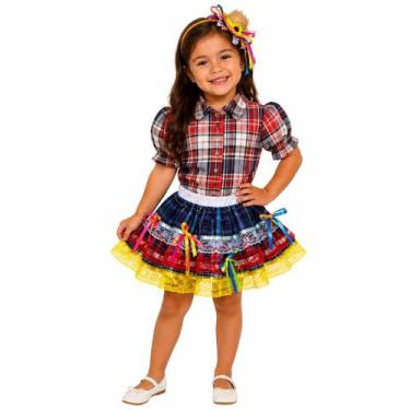 Imagem de Saia Caipira Infantil Luxo - Genérico, M SORTIDA