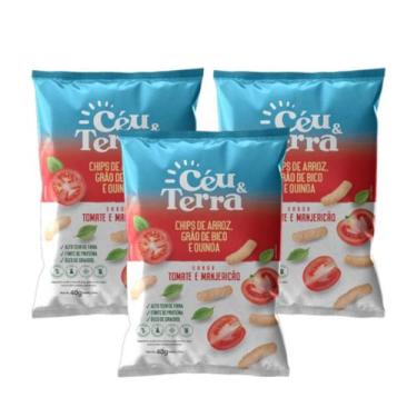 Imagem de Kit Chips De Arroz Tomate E Manjericão Sem Glúten - Céu & Terra 3 Unid