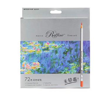 Imagem de lápis de cor a óleo, 72 cores, pintura profissional, lápis de cor pintado à mão