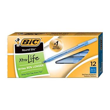 Imagem de Bic Caneta esferográfica Corporation Round Stic, ponta média, tinta azul