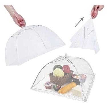 Imagem de Tela Protetora de Alimentos Mosquiteiro 33cm Tule retrátil Telado Contra Mosquitos