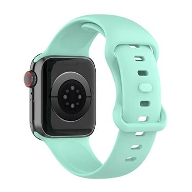 Imagem de Pulseira Sport Borboleta compatível com Apple Watch 41mm 40mm 38mm - Marca LTIMPORTS (Teal [Tam. G])