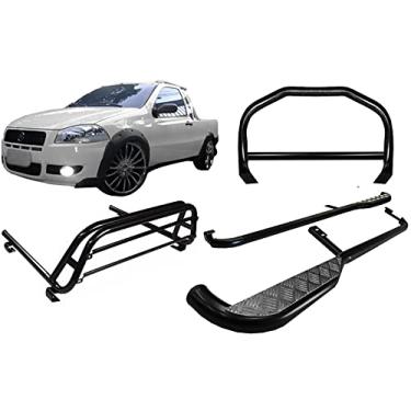 Imagem de KIT QUEBRA MATO+ESTRIBO+SANTO ANTONIO STRADA ATÉ 2013 PRETO