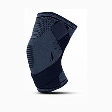 Imagem de Manga de compressão de joelho com compressão de bandagem para suporte de dor no joelho mulheres homens joelheiras para corrida, academia, fitness, levantamento de peso, ruptura do menisco, artrite, alívio da dor nas articulações(1PC) (L, Preto)