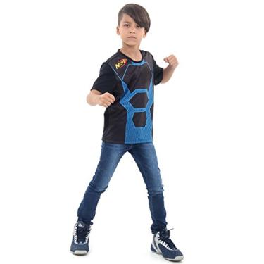 Imagem de Camiseta Nerf Luxo Infantil Sulamericana Fantasias Preto/Azul M 6/8 Anos