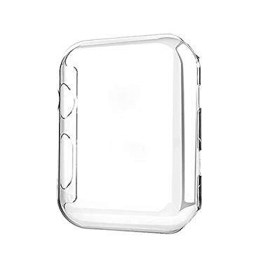 Imagem de Anvirtue Capa de diamante para Apple Watch Band 5 4 3 2 1 capa 44 mm 40 mm 42 mm 38 mm Pulseira iwatch Protetor de cristal (Silicone Transparente, para Série 45 44 mm)