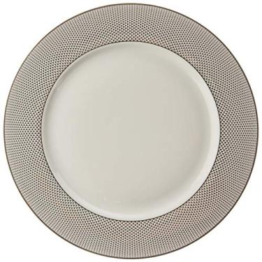 Imagem de Prato Raso De Porcelana New Bone Infinitys 27cm Lyor Azul E Branco No Voltagev