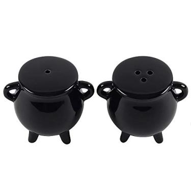Imagem de Pacific Giftware Witches Brew Black Ceramic Cauldron Salt and Pepper Set