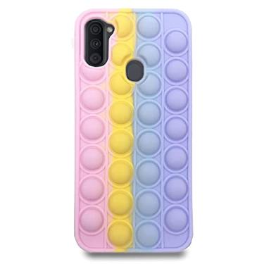 Imagem de Capa de celular Pop Fidget para Samsung Galaxy A21 3D fofa bolha sensorial, brinquedo de ansiedade, alívio de estresse, capa protetora de silicone arco-íris para meninas, mulheres, meninos