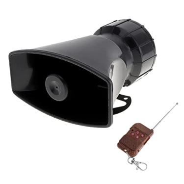 Imagem de ePathChina 7 sons alto alarme de aviso de carro polícia incêndio sirene buzina alto-falante com controle remoto marrom 12 V 100 W (1 controle remoto)