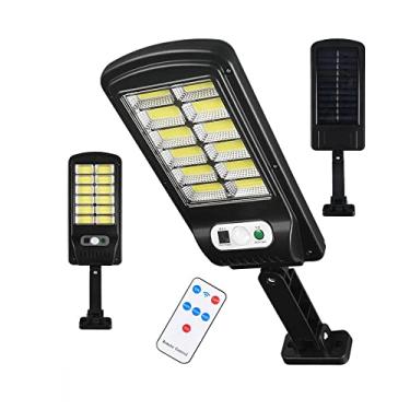 Imagem de Luminária Solar Goldensky Led 128 Cob Parede Poste Refletore resistente àgua Sensor presença com Controle Remoto 3 funções (12 treliças)