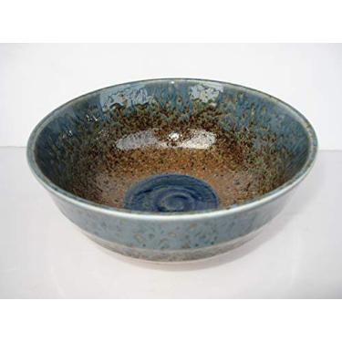 Imagem de Sena japonesa (chama azul) 17 cm de diâmetro. Grande tigela de arroz Donburi, sopa, macarrão ou tigela de servir, tigela multiuso Chawan do Japão