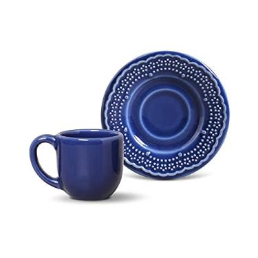 Imagem de CONJUNTO C/ 6 XÍCARAS DE CAFÉ C/ PIRES MADELEINE AZUL NAVY 72 ml