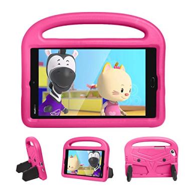 Imagem de LVSHANG Capa para tablet Huawei M3/T3/T8 Lite 8.0 Capa de silicone para crianças, à prova de choque, leve, à prova de quedas, com alça e suporte (cor: rosa vermelho)