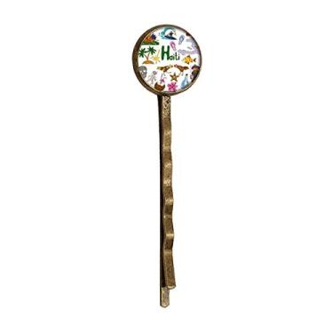 Imagem de Haiti Landscap Animais Bandeira Nacional Retro Metal Hair Bobby Pin Headwear