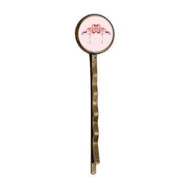Imagem de Flamingo casal amante Art Déco presente moda retrô metal cabelo grampo chapéu