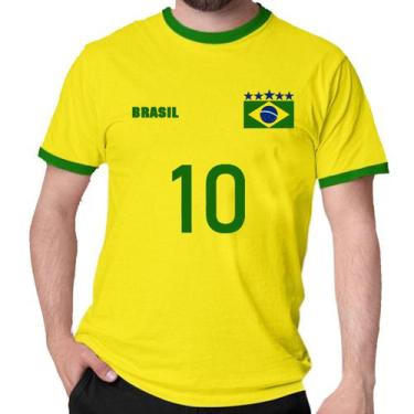 Imagem de Camiseta Brasil Personalizado Nome Copa Verde Amarelo Blusa - Mago Das