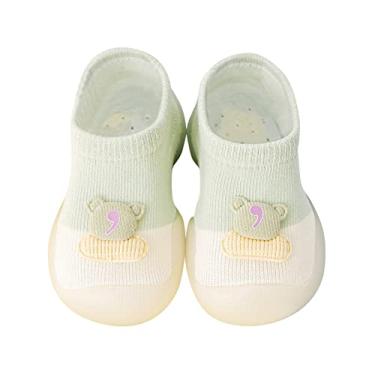 Imagem de Mercatoo Sapatos infantis infantis para bebês recém-nascidos meninos meninas sapatos fofos de desenho animado solas macias primeiros passos vestido de natal menina, Green, 0-6 meses