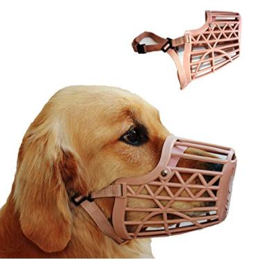 Imagem de Focinheira para cães Basket Cage Tamanho 7 - XX GRANDE - Alças ajustáveis - BEIGE, por Downtown Pet Supply