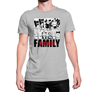 Imagem de Camiseta T-Shirt Anime One Piece Family Zoro Luffy Cor:Cinza;Tamanho:G