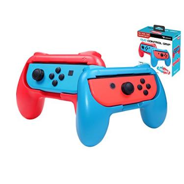 Imagem de SUBSONIC Controlador de punhos para Nintendo Switch Joy-Cons/Pacote com 2 alças confortáveis para Joy Cons, fluorescente vermelho e azul
