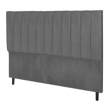 Imagem de Cabeceira Leblon Para Cama Box King 195 Cm Suede Cinza