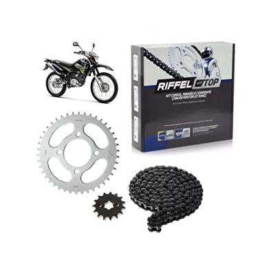 Imagem de Kit Relação Transmissão Yamaha XTZ 125 2002 até 2006 com Retentor (O-ring) TOP (1045) Riffel 91088