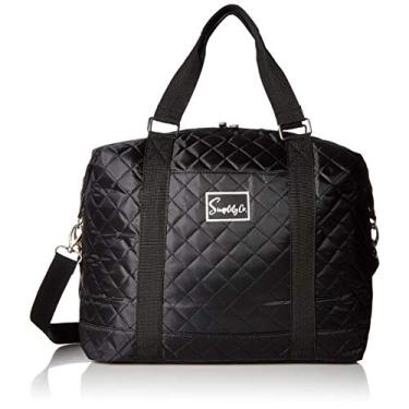 Imagem de Bolsa esportiva de ombro para viagem à noite com alça para carrinho (40 ou 14 polegadas), Preto, 8" x 12" x 16" - 25 liters (Large)