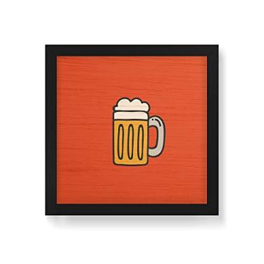 Imagem de Arte Maníacos Quadro Decorativo em Madeira Bebida Chopp - 30x30cm (Moldura caixa em laca preta)