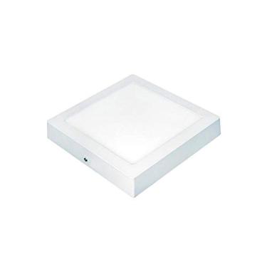 Imagem de Painel Led de Sobrepor Quadrado Lux 12w Autovolt Branco 18cm 3000k Luz Amarela
