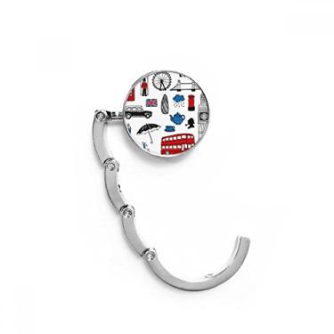 Imagem de London Big Ben Booth Chuva Caixa de Correio Gancho de Mesa com Fecho Decorativo Dobrável Cabide