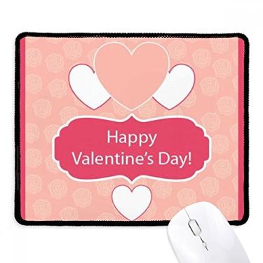 Imagem de Mousepad rosa e branco para o Dia dos Namorados Tapete de borracha para jogos