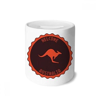 Imagem de DIYthinker Porta-moedas de cerâmica com contorno do emblema do Canguru sabor australiano, presente de cofrinho