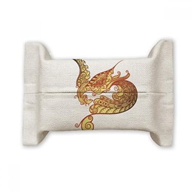 Imagem de Estojo colorido de linho de algodão com desenho de animal de fênix