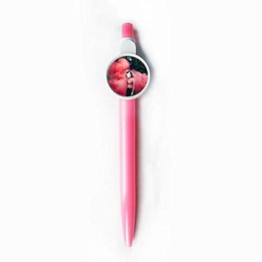 Imagem de Pink Fog Head Girl Florestal Ciência Natureza Cenário Rollerball Ponta Azul Retrátil Caneta Escrever Papelaria