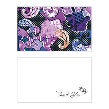 Imagem de Linha de ponto de folha roxa com estampa abstrata, cartão de agradecimento, papel de aniversário, agradecimento de casamento