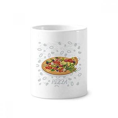 Imagem de Onion Pizza Italy Tomate Foods Suporte para caneta de escova de dentes Caneca de cerâmica com suporte para lápis